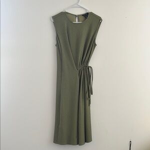 Olive Green Sleeveless Professional Dress